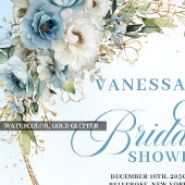 Boho Hellblau Blumen Grün Gold Servietten