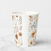 Boho Hellbraune Blume  Pappbecher (Links)