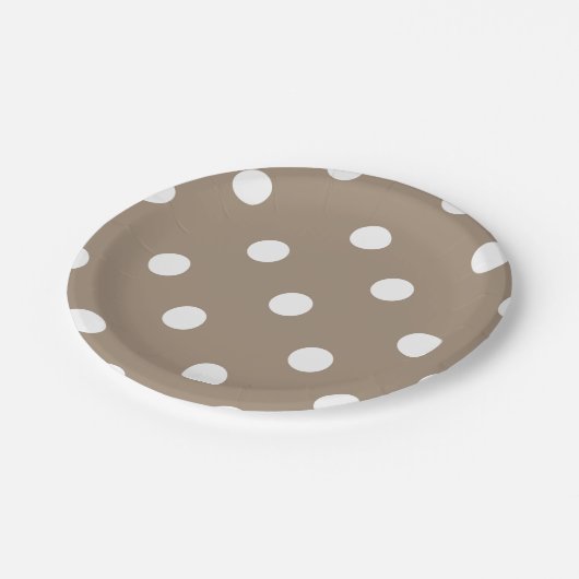 Boho Hellbraune Flecken Pappteller (Schrägansicht)