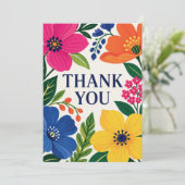 Boho Helle Blumenparty Gast Danke (Stehend Vorderseite)