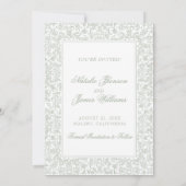 Boho Hellgrün Floral Botanisch Moderne Hochzeit Save The Date (Rückseite)