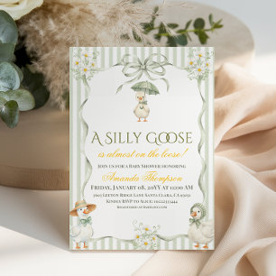Boho Hellgrün Neutrale Silly Goose Babyparty Einladung