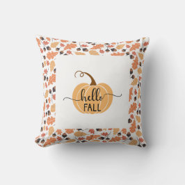 Boho Hello Fall Pumpkin mit Autumn Leaves Kissen