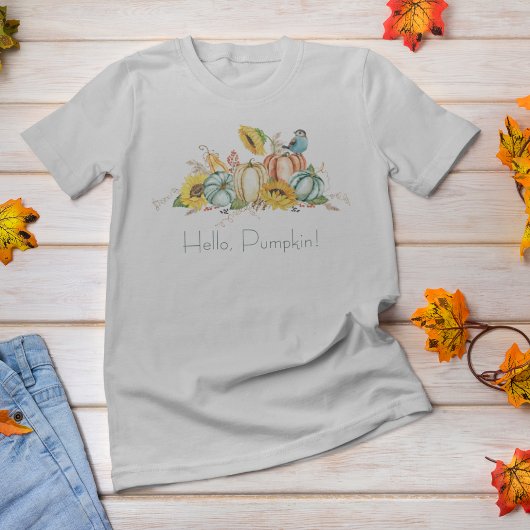 Boho Hello Pumpkin Watercolor T-Shirt