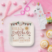 Boho Hello Sunshine Baby Dusche Pappteller (Party)