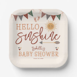 Boho Hello Sunshine Baby Dusche Pappteller
