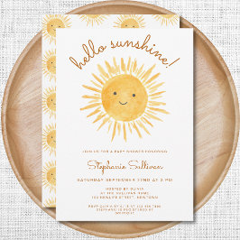 Boho Hello Sunshine Gender-Neutral Baby Dusche Einladung