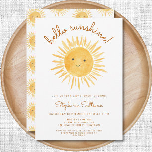 Boho Hello Sunshine Gender-Neutral Baby Dusche Einladung