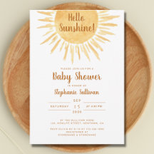 Boho Hello Sunshine Gender Neutral Baby Dusche