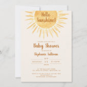 Boho Hello Sunshine Gender Neutral Baby Shower Inv Einladung (Vorderseite)