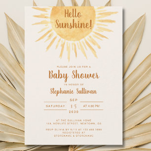 Boho Hello Sunshine Gender Neutral Baby Shower Inv Einladung