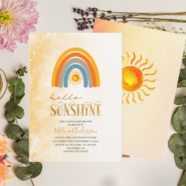 Boho Hello Sunshine Wasserfarben Babydusche Einladung