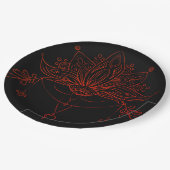 Boho Henna Lotus Blume Pappteller (Schrägansicht)