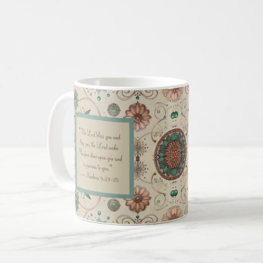 Boho Herb Morning Blessing Tasse (Vorderseite Links)