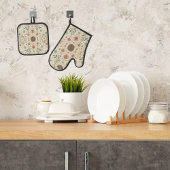 Boho Herb Ofenhandschuh & Topflappen-Set