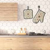 Boho Herb Ofenhandschuh & Topflappen-Set