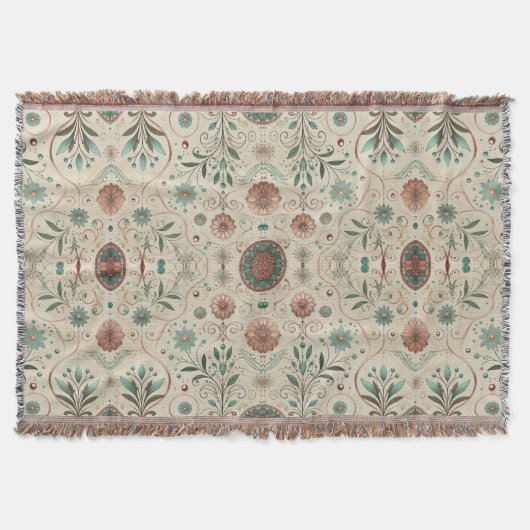 Boho Herb Pattern Decke (Vorderseite)