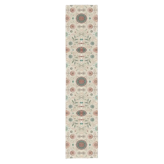 Boho Herb Pattern Kurzer Tischläufer (Vorderseite)