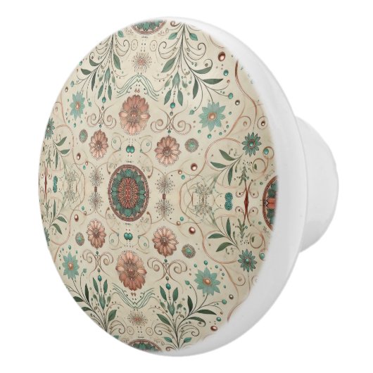 Boho Herbs Pattern Keramikknauf (Rechts)