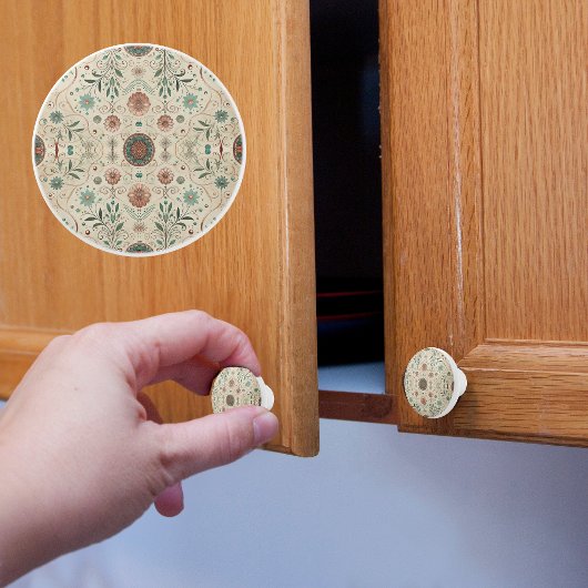 Boho Herbs Pattern Keramikknauf