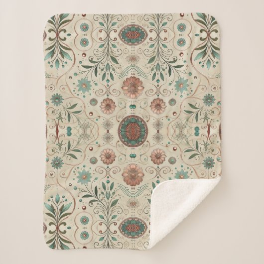 Boho Herbs Sherpa Blanket Sherpadecke (Vorderseite)