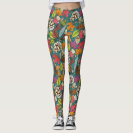boho Herbst aquamarine Leggings