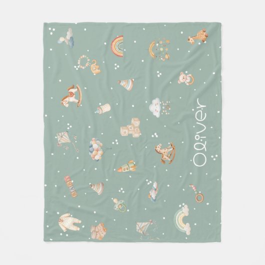 Boho-Herbst-Babyparty-Fleece-Decke Fleecedecke (Vorderseite)