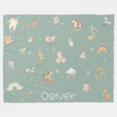 Boho-Herbst-Babyshower Fleecedecke (Vorderseite (Horizontal))