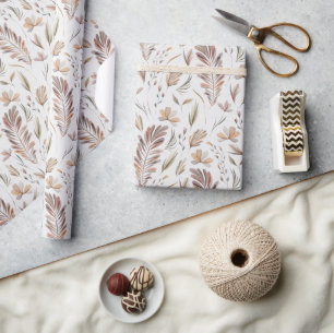 Boho Herbst Blätter Rust Green Geschenkpapier