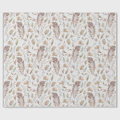 Boho Herbst Blätter Rust Green Geschenkpapier (Flach)