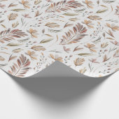 Boho Herbst Blätter Rust Green Geschenkpapier (Ecke)