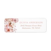 Boho-Herbst-Blumen-Babyshower-Rücksende-Adressetik (Vorne)