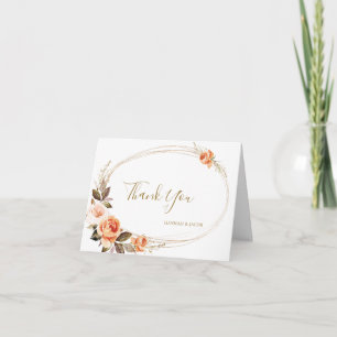 Boho-Herbst-Blumen- burnt-Orange-Hochzeit-Danke Dankeskarte