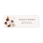 Boho-Herbst-Blumen-Hochzeit-Rücksendeadresse (Vorne)