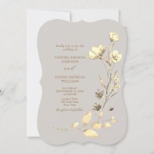 Boho-Herbst-Blumen-Hochzeitseinladung im Bracket-D Einladung