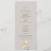 Boho-Herbst-Blumen-Hochzeitszeremonie-Programm Programm (Rückseite)