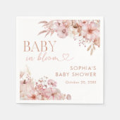 Boho-Herbst-Blumen-Kürbis-Baby-Party Serviette (Vorderseite)