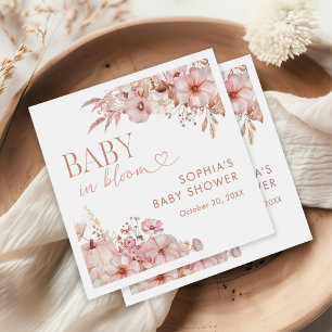 Boho-Herbst-Blumen-Kürbis-Baby-Party Serviette