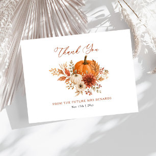 Boho-Herbst-Blumen-Kürbis-Brautabschieds-Dankeschö Dankeskarte