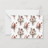Boho-Herbst-Blumen-Monogramm  Mitteilungskarte (Rückseite)
