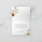 Boho-Herbst-Blumen-Neutrale-Rustikale-Hochzeit Dankeskarte (Innenseite)