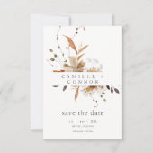 Boho-Herbst-Blumen-Neutrale-Rustikale-Hochzeit Save The Date (Vorderseite)