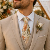 Boho-Herbst-Blumen-Pampasgras-Botanische-Hochzeit Krawatte
