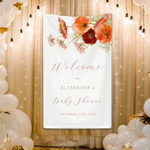 Boho Herbst Blumen Persönliche Babyparty Banner