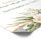 Boho-Herbst-Blumenanordnung Geburtstagsbegrüßung Poster (Ecke)