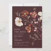 Boho-Herbst-Blumenhochzeit Save The Date (Vorderseite)