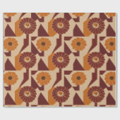 Boho-Herbst-Blumenmuster Geschenkpapier (Flach)