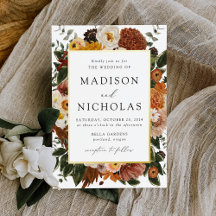 Boho-Herbst-Blumenrahmen-Hochzeit