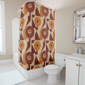 Boho-Herbst-Botanik-Blumenmuster Duschvorhang (Beispiel)