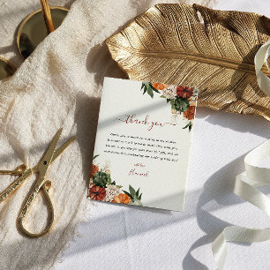 Boho-Herbst-Brautabschied-Dankeschön Dankeskarte